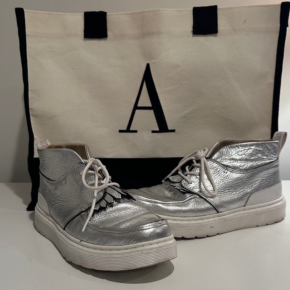 Dr. Martens Silver Ankle Boots Jemima Size 9